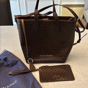 Dooney & Bourke Brown Woven Leather Tote Bag